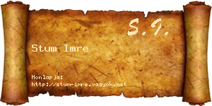 Stum Imre névjegykártya